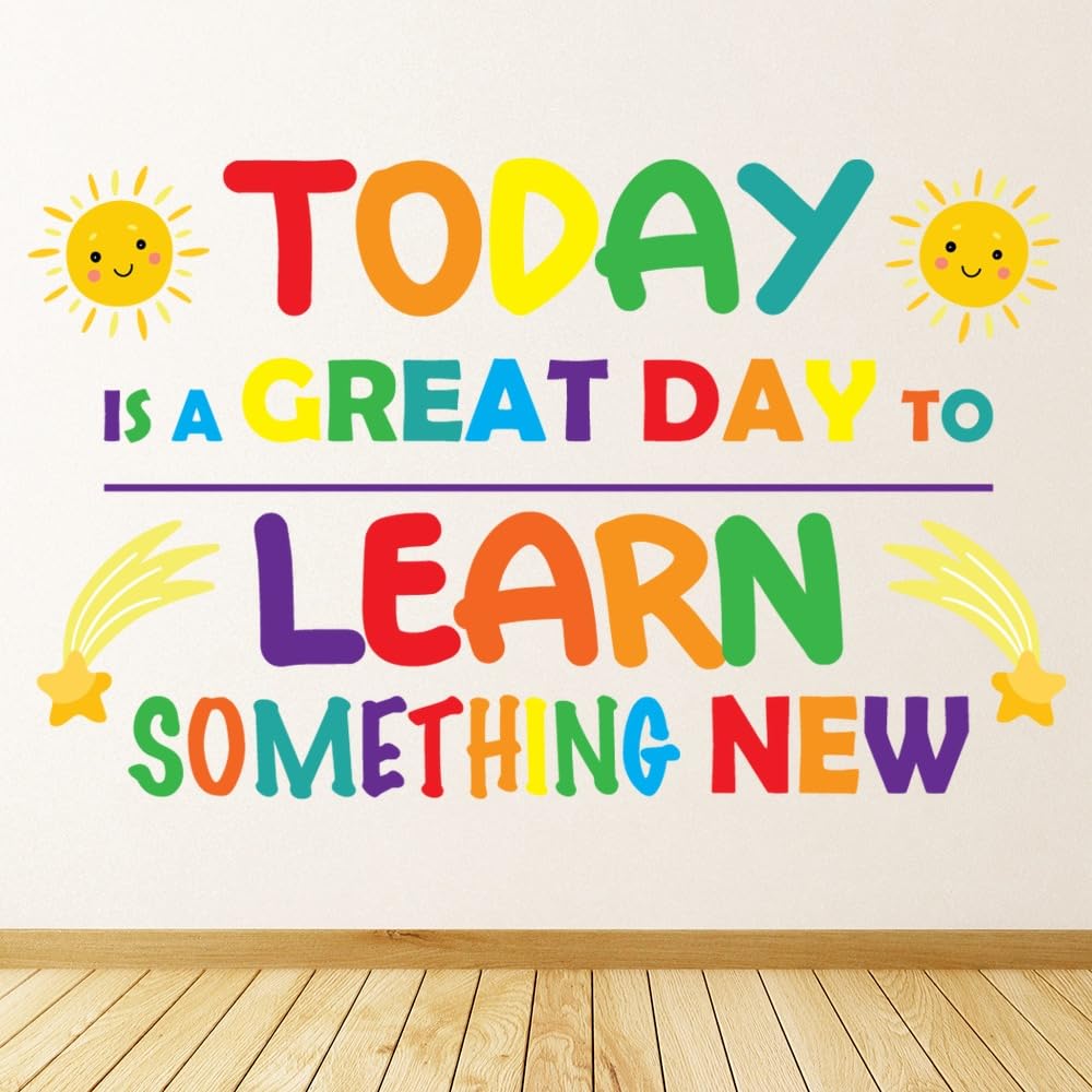 Educational Wall Stickers for Kids Room & Nursery – Fun Learning Decor for Playgroup, Preschool & Kindergarten (Learn Something New, Small)