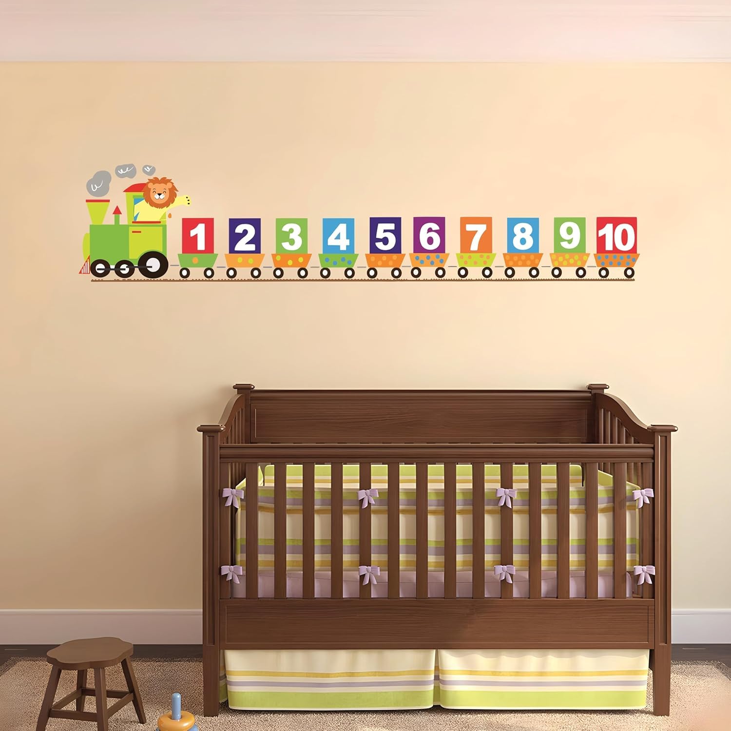 123 count train Wall Stickers for Kids Room & Nursery – Fun Learning Decor for Playgroup, Preschool & Kindergarten