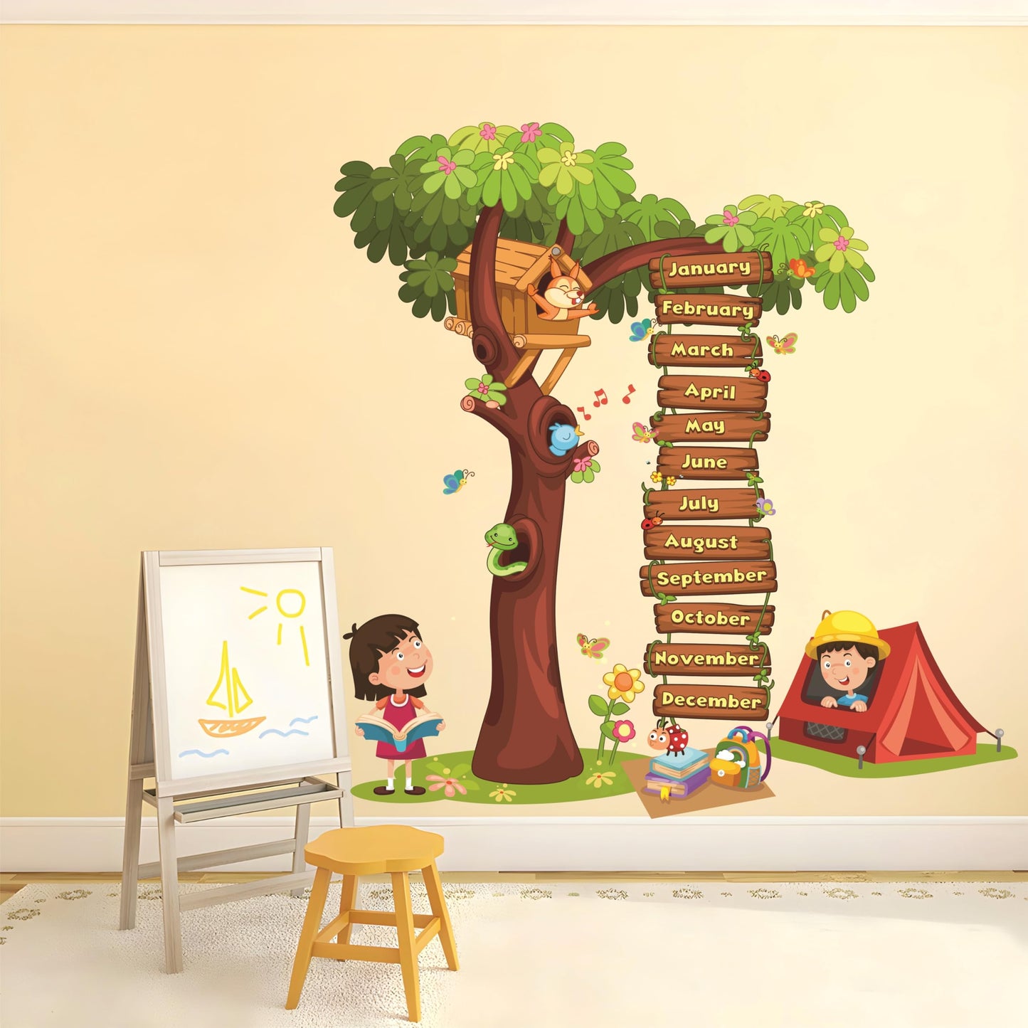 Educational Wall Stickers for Kids Room & Nursery – Fun Learning Decor for Playgroup, Preschool & Kindergarten Day of Month