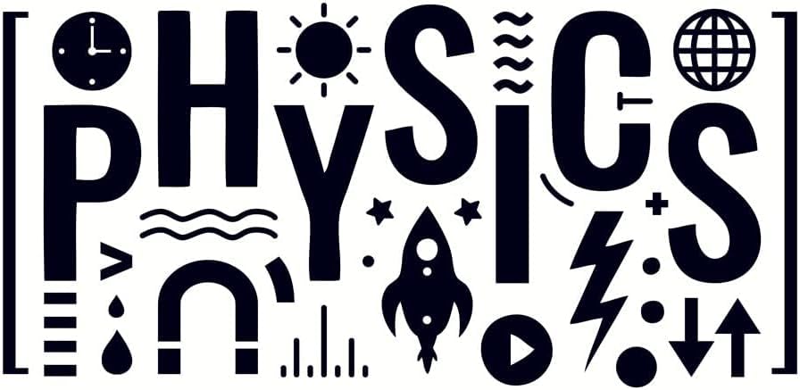Educational Wall Stickers for Library, School Labs & Classrooms – Learning Decor with Motivational Quotes, Science, Math & Reading Themes – Removable Vinyl Decals (Physics, Small)