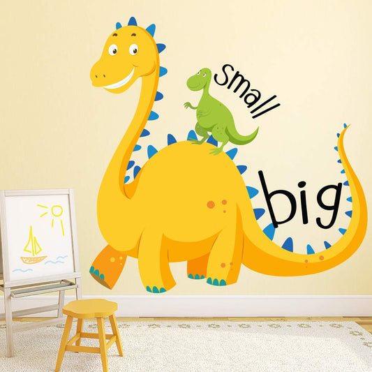 Educational Wall Stickers for Kids Room & Nursery – Fun Learning Decor for Playgroup, Preschool & Kindergarten (Big & Small Dinosaur, Small)