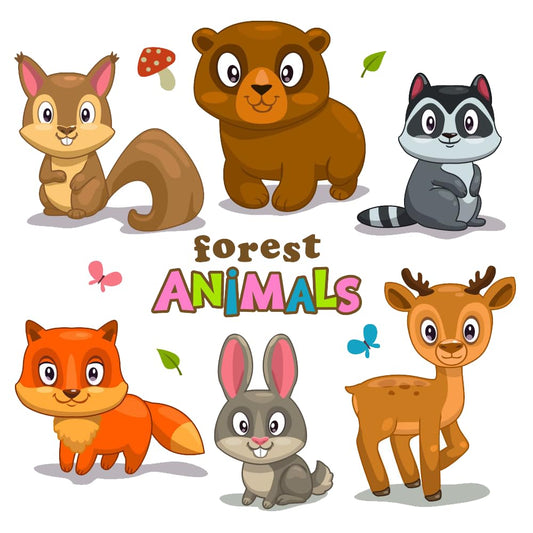 Educational Wall Stickers for Kids Room & Nursery – Fun Learning Decor for Playgroup, Preschool & Kindergarten (Animal Forest, Small)