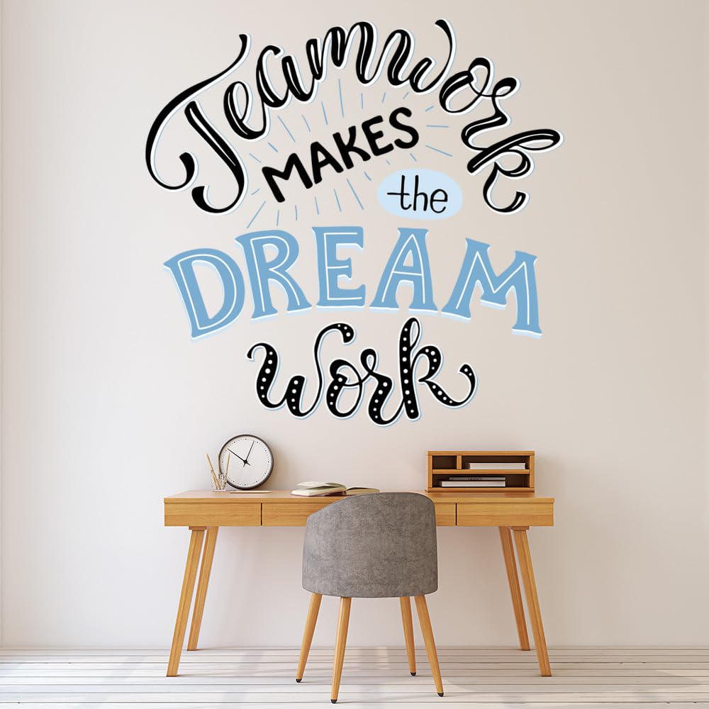 Educational Wall Stickers for Library, School Labs & Classrooms – Learning Decor with Motivational Quotes, Science, Math & Reading Themes – Removable Vinyl Decals Teamwork