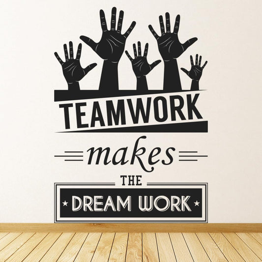 Educational Wall Stickers for Library, School Labs & Classrooms – Learning Decor with Motivational Quotes, Science, Math & Reading Themes – Removable Vinyl Decals (Teamwork Dreams, Small)