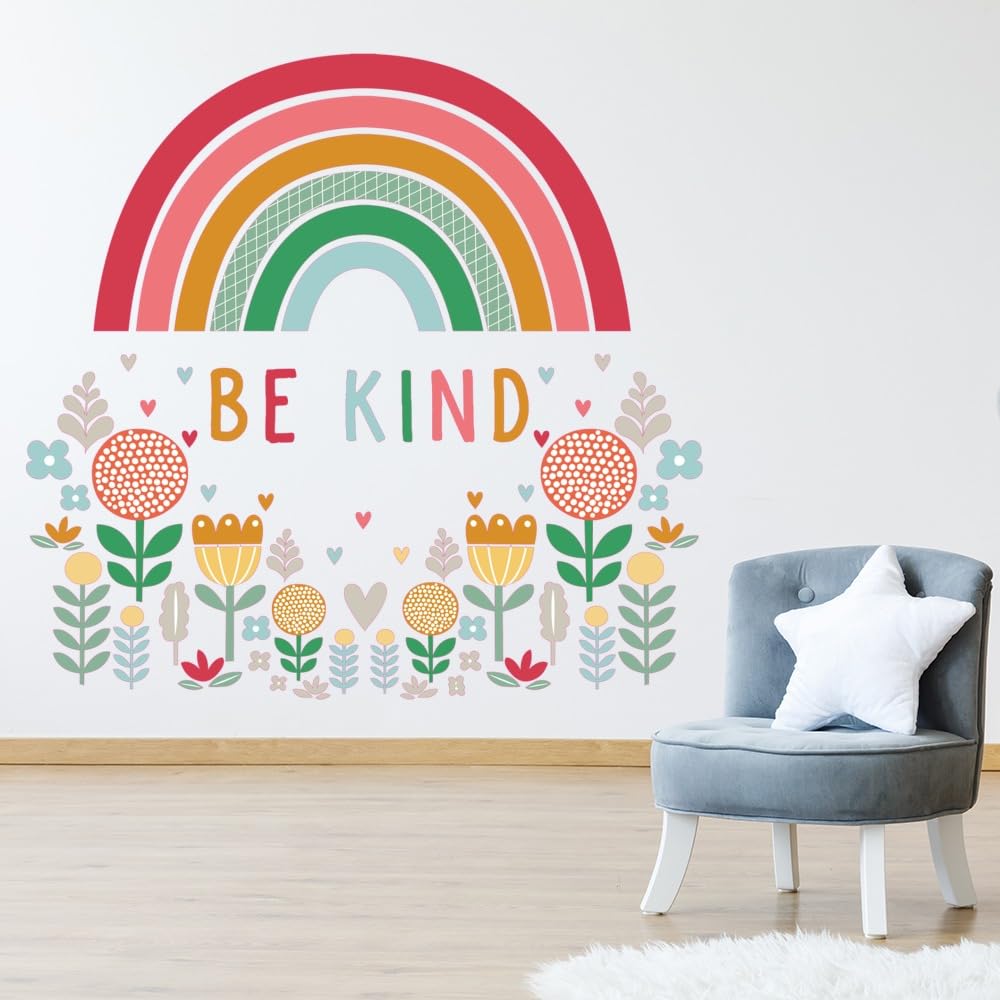Educational Wall Stickers for Kids Room & Nursery – Fun Learning Decor for Playgroup, Preschool & Kindergarten (Be Kind, Small)