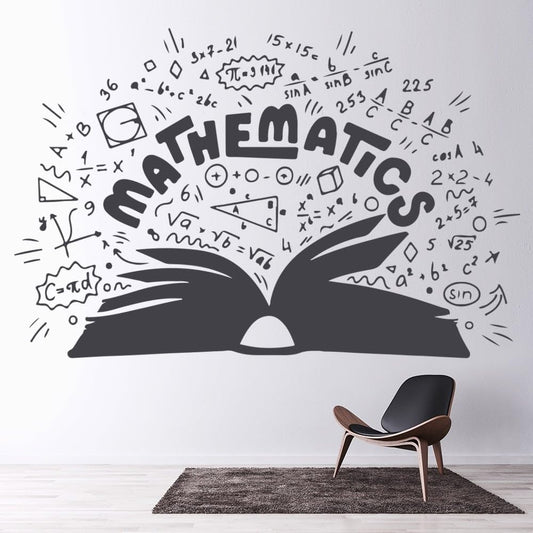 Educational Wall Stickers for Library, School Labs & Classrooms – Learning Decor with Motivational Quotes, Science, Math & Reading Themes – Removable Vinyl Decals (Mathmetics, Small)