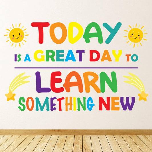 Educational Wall Stickers for Kids Room & Nursery – Fun Learning Decor for Playgroup, Preschool & Kindergarten (Learn Something New, Small)