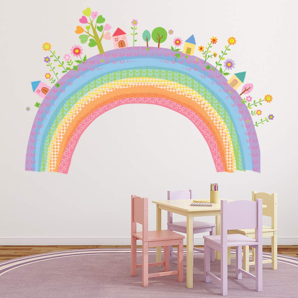Educational Wall Stickers for Kids Room & Nursery – Fun Learning Decor for Playgroup, Preschool & Kindergarten (Rainbow, Small)