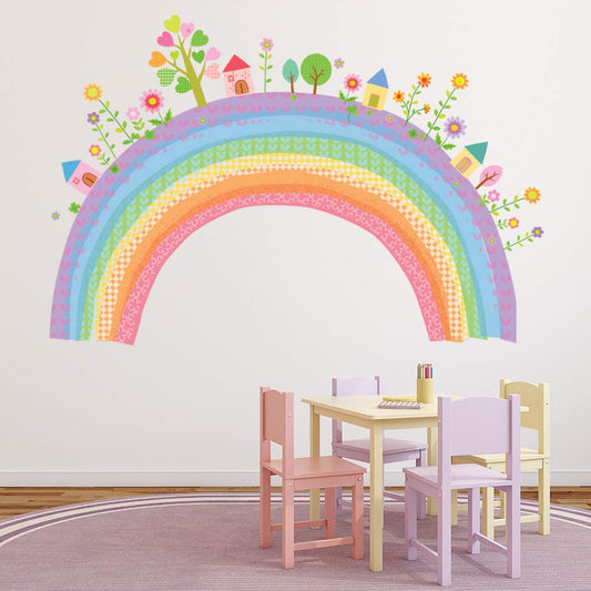 Educational Wall Stickers for Kids Room & Nursery – Fun Learning Decor for Playgroup, Preschool & Kindergarten (Rainbow, Small)