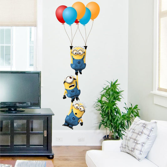 My SELLER CLUB Compatable with Minions Wall Hanging Sticker for Kids & Baby - Fun, Colorful Décor for Living Room, Easy to Apply and Removable (Ballon Hanging)