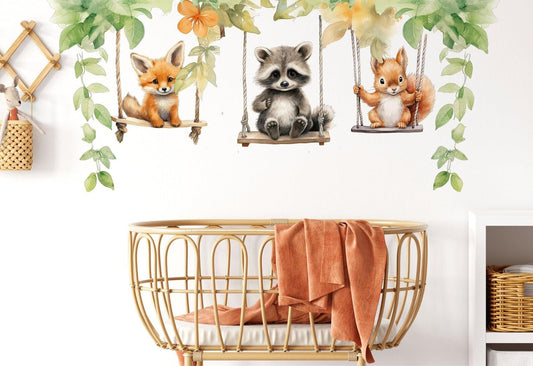 Jungle Theme Wall Sticker for Kids Room Decor – Fun Animal Growth Chart with Giraffe, Elephant, Tiger, Panda, and More – Peel & Stick Removable Nursery Wall Decal (C, Small)