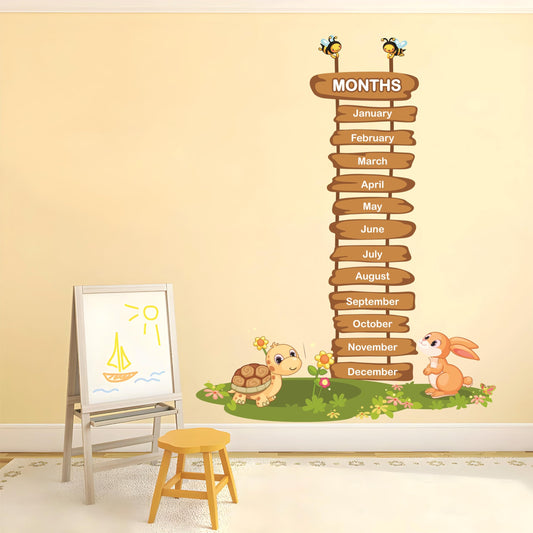 Educational Wall Stickers for Kids Room & Nursery – Fun Learning Decor for Playgroup, Preschool & Kindergarten Day of Months