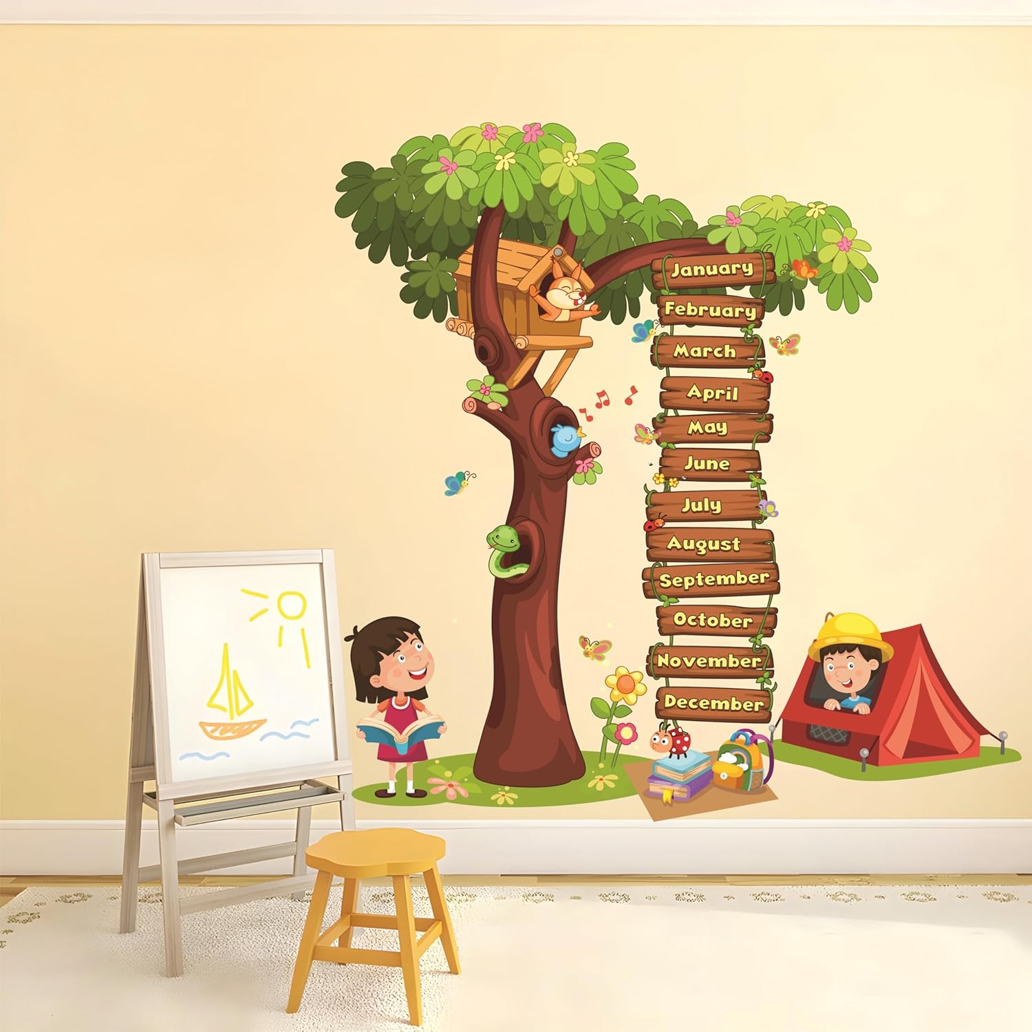 Day of month Educational Wall Stickers for Kids Room & Nursery – Fun Learning Decor for Playgroup, Preschool & Kindergarten